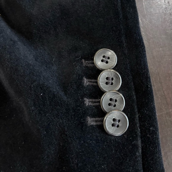 Black Velour Fitted Blazer Jacket Size 6 Ann Taylor Loft - Picture 6 of 10